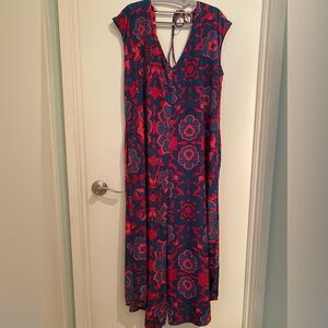 Manuhealii Vibrant Blue and Pink Floral Jumpsuit XL